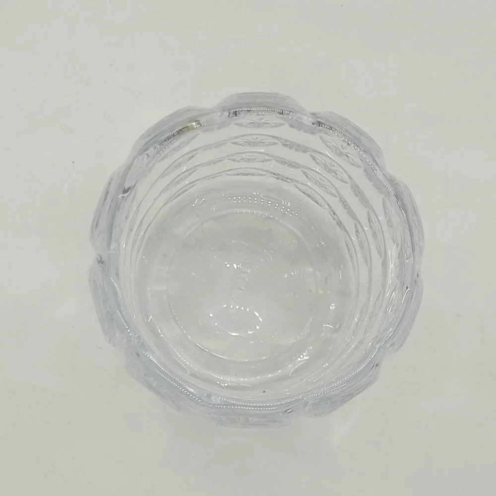 IKEA Flest Moon and Stars Tealight Candle Holder Clear Pressed Glass Votive